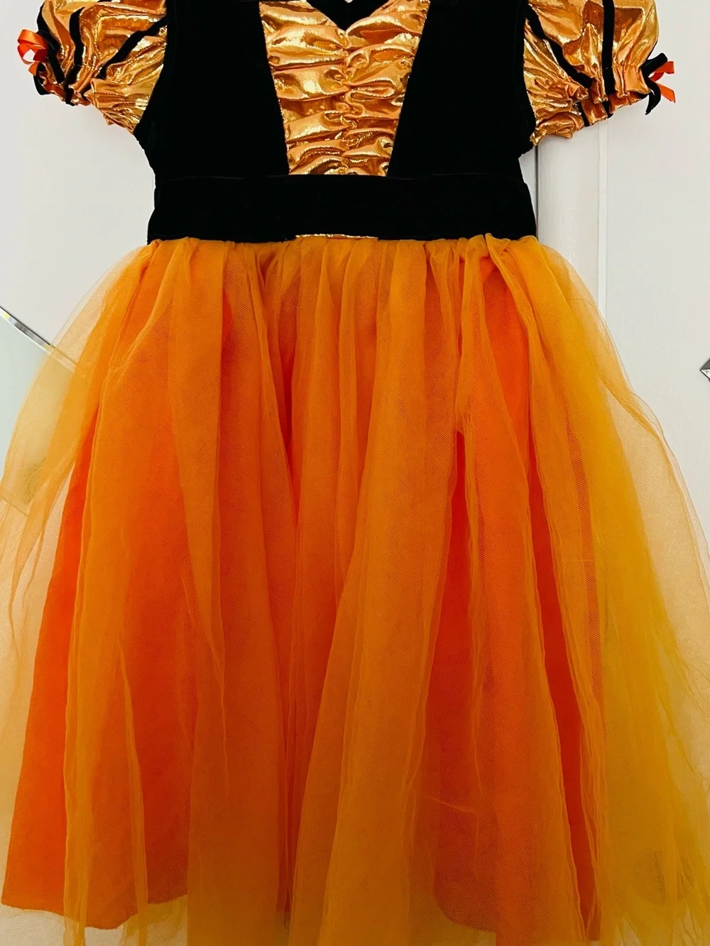 Kids Orange & Black Halloween Tulle Dress Costume size 2-3 years girls - Picture 3 of 5